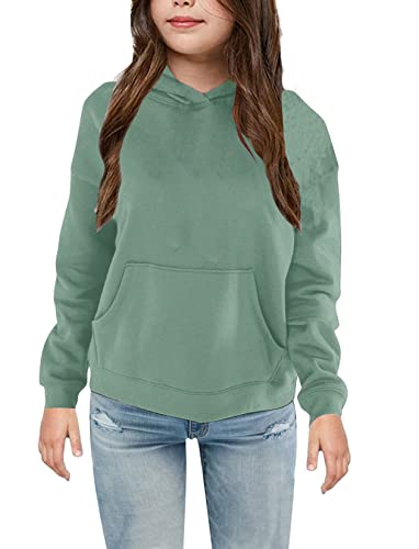 Bingerlily Girls Casual Hoodies Long Sleeve Cute Lightweight Pullover Tops With Pocket Loose Solid Sweatshirt For 4-13 Years (Mint,4-5 Years,Big Kid,Female,Us,Age,5 Years,Cotton) #TOP26