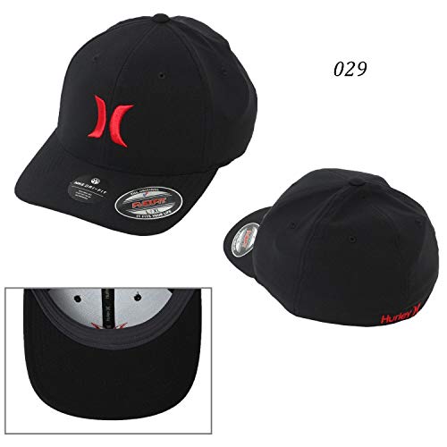 Image of Hurley Mens Baseball Cap - Moisture Wicking Curved Brim Flexfit Fitted Hats for Men with H2O-Dri Sweatband (Sizes: S-XL)