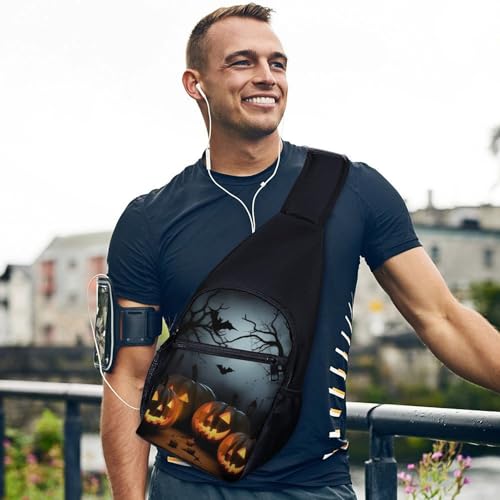 Mochila de un solo hombro Halloween con calabazas miniatura 3