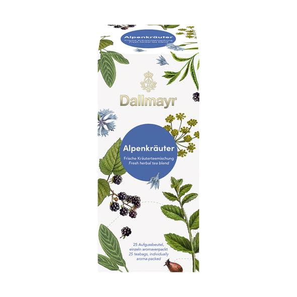 DallmayrAlpine Herbs - Herbal Tea Blend - 25 Tea Bags - Germany