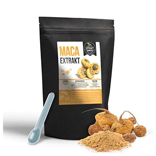 Maca Extrakt | 100g Pulver | Wurzelextrakt naturrein - ohne Zusatzstoffe | hochdosiert, vegan & in Deutschland abgefüllt (Pulver 100g)