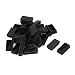 Plastic Rectangle Blanking End Tube Caps Inserts 25x50mm 30pcs Black