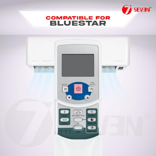 Image of 7SEVEN Compatible with Blue Star AC Remote Control Model 21 Suitable for 1 1.5 2 Ton Split & Window Air Conditioner - Match Key by Key Exactly with existing Bluestar AC Remote Function