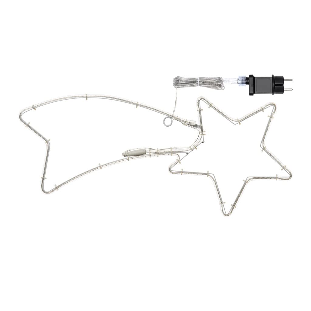 Magie di Natale Stella cometa con tubo a led bifacciale effetto Neon per esterno (100 cm, Luce Fredda)