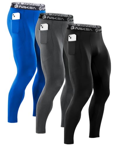 Amazon.com: Niksa 1/3 Pack Men's Compression Pants with Pocket