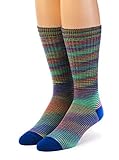 Baby Alpaca Wool, Brightly Patterned High Frequency Dress Power Socks - Fun, Funky & Colorful (Sound Wave, Large)