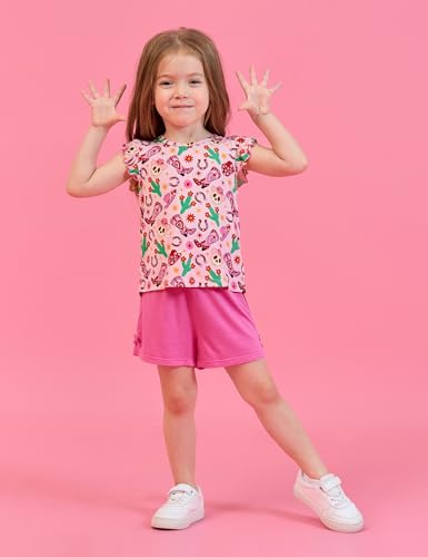 Image of Toddler Girl Short Sets Bamboo Viscose Sleeveless Summer Outfits 2 Piece Clothing Set