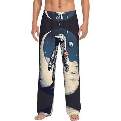 Pantalon de pyjama léger homme astronaute lune bas nuit imprimé espace