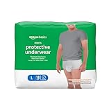 Amazon Basics Incontinence Underwear for Men, Maximum Absorbency, Large, 18 Count (1 Pack)