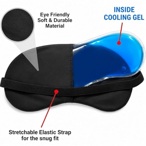 Image of Jenna Plush Koala Eye Mask with Removable Cooling Gel Pack | Soft Sleeping Mask with Adjustable Strap for Rest, Relaxation & Travel | Reusable Eye Mask for Unisex (Grey)