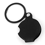 TOOGOO(R) 4X Round Shape Foldable Pocket Spiegel Magnifying Glass Black