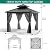 10'x10' Hardtop Gazebo, Heavy Duty Aluminum Permanent Hardtop Gazebo Outdoor Pavilion with Curtains and Netting for Garden (Gray, 10'x10')