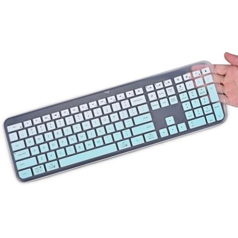 Keyboard Cover Skin for Logitech K950 MK955 Signature Slim Wireless Keyboard, Logitech MK955 Keyboard Accessories, Logitech K950 Keyboard Protector, Gradual Mint Cover