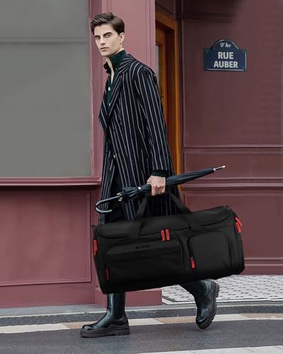 Large 3 In 1 Waterproof Garment Duffle Bags for Travel with Shoe Compartment, Mens Carry On Convertible Garment Bags for Travel Combo with Wet Compartment, Suit Bag Travel for Men and Women (black)2