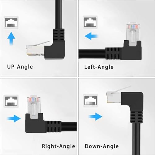 Cable Extensión Ethernet CAT6 con Conector RJ45 Ángulo 90° 1.6ft miniatura 4