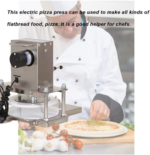 Pressa per Pizza Commerciale, Pressa per Impasto per Pizza Semiautomatica in Acciaio Inossidabile, Pressa per Tortilla Elettrica per Pizza, Torta, Tortillas, Pasticceria, Impasto per Pizza da 23 cm
