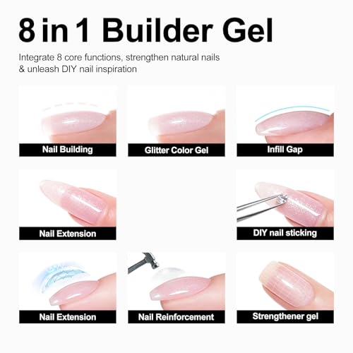 Gel Constructor para Uñas Nude Pink Glitter 15ML miniatura 2