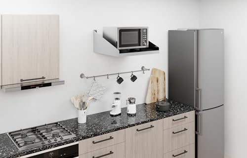 Image of AmGood Stainless Steel Microwave Shelf | NSF Certified | Appliance Shelf | Heavy Duty | Commercial Grade | Wall Mount | Silver (24 inch Length x 24 inch Width)