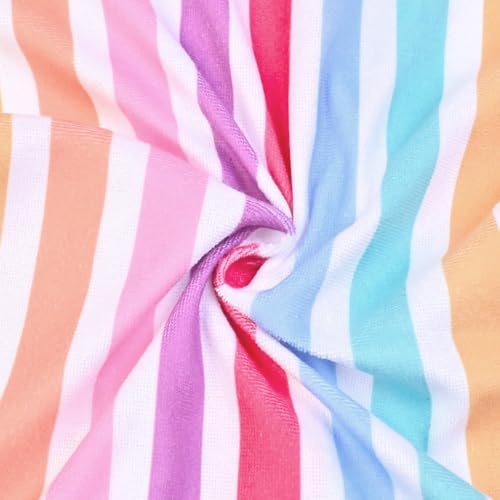 Image of CHILDRENSTAR Girls Swim Coverups Terry Swimsuit Cover-Up Hooded Zip-Up Beach Robe