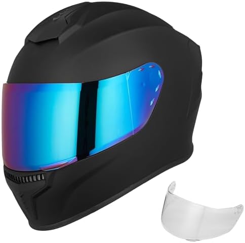 Full Face Motorcycle Helmets for Adults Men and Women DOT Street Bike Racing Helmet with Tinted Visor Model MD-813