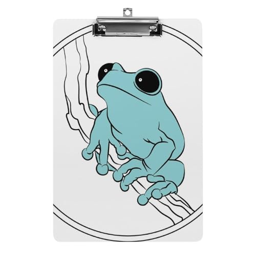 Porte bloc A4 Grenouille Bleue avec pince a profil bas pour bureau