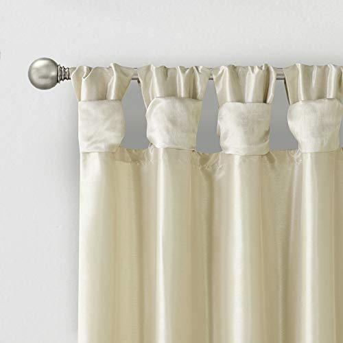Madison Park Faux Silk Curtain with Privacy Lining, DIY Twist Tab Top, Window Drapes for Living Room Bedroom and Dorm, 100% - Image 4