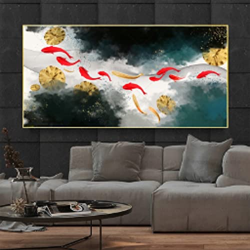 Affiche Koi Fish toile 70x140cm sans cadre art mural moderne pour salon et maison