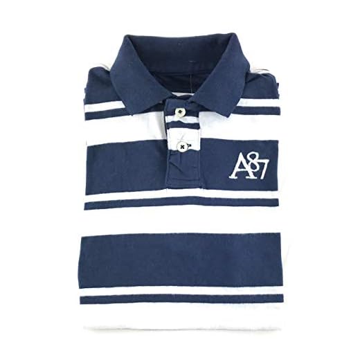 AEROPOSTALE Mens Striped Polo Shirt X-Small Navy White 7899