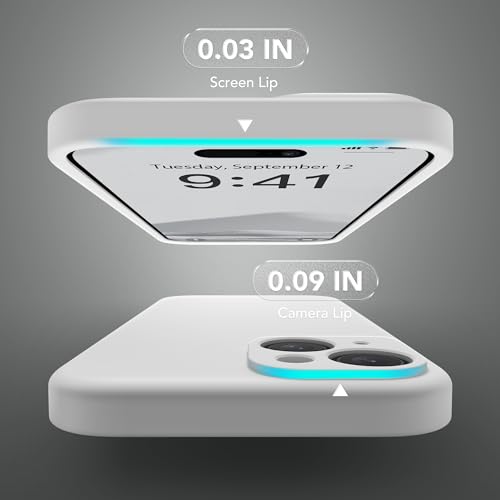 Image of Magnetic for iPhone 15 Plus Case, Compatible with MagSafe, [Full Camera Protection][Screen Protector] Silicone Shockproof Protective Phone Case for iPhone 15 Plus 6.7 inch, White