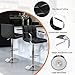 Yaheetech Bar Stools Set of 2, PU Leather Adjustable Swivel Barstools, Hydraulic Kitchen Counter Height Bar Chairs with Armrest and Back for Kitchen, Dining Room, Black