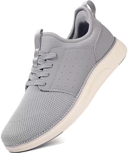 Image of YOLARK Men Casual Dress Shoes Fashion Sneakers Lightweight Breathable Laceless Walking Shoes Gym Tennis Athletic