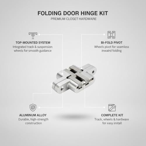 Kit de herrajes para puertas de clóset bi-partidas de aleación de aluminio con riel y ruedas, montaje superior, acabado plateado miniatura 4