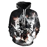 QTJY Wolf Print Hoodie Herren 3D Hoodie, Sweatshirt Jacke Pullover, Mode Herbst und Wintersport Pullover D 6XL