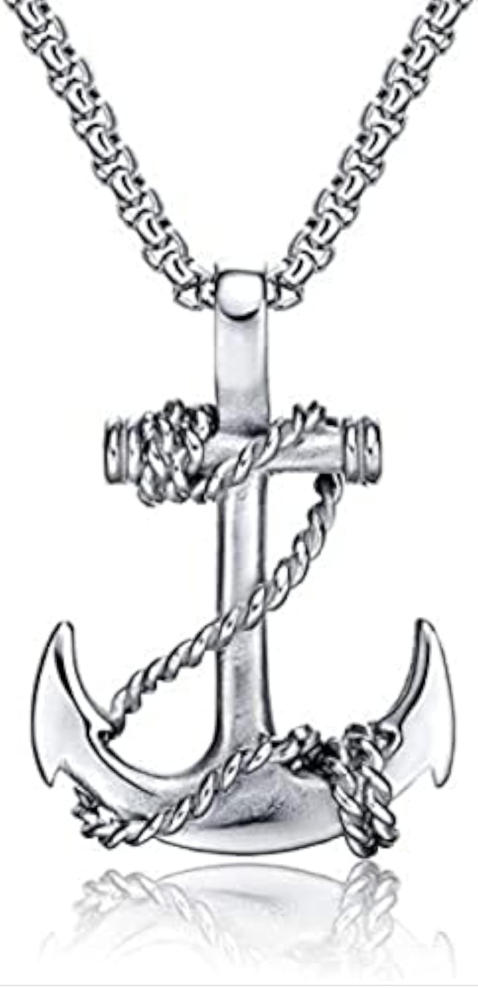 Marine Rudder Anchor Pendant Necklace, Nautical Charm