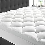 Minoroty Extra Thick Mattress Topper King Size, Down Alternative Fill Plush Mattress Pad Cover Topper, Cooling Pillow Top with 8-21Inch Deep Pocket, White