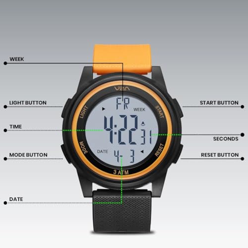 Image of V2A Nova X 2810 Digital Watch for Kids & Teens | Large Easy-Read Display | Alarm Stopwatch Backlight | TPU Sport Strap | 30M Water Resistant | Boys Girls Everyday Watch