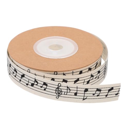 EXCEART Cinta Envolver Regalos de Algodón 10m, Cinta Decorativa con Notas Musicales para Manualidades, Decoración de Fiestas y Embalaje Creativo