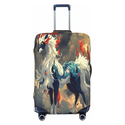 Qilin Secret Language Durable Luggage Cover Suitcase Protector Anti-Scratch Luggage Cover Fits 18-32inch Luggage, Black, X-Large