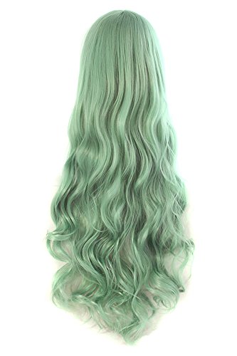 Image of MapofBeauty 32 inch 80cm Long Hair Spiral Curly Cosplay Costume Wig (Gray Green)