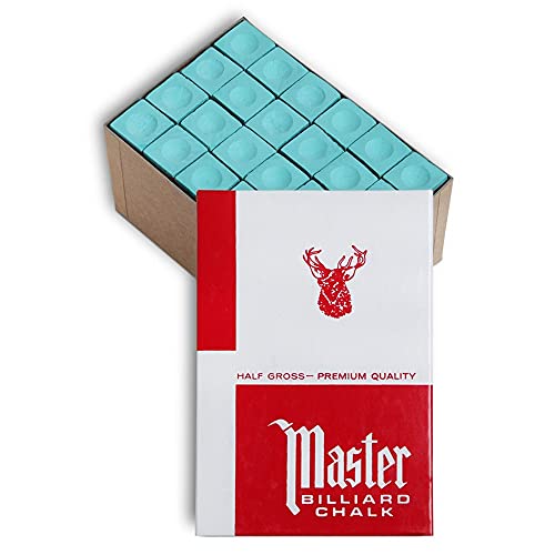 Master Chalk Master Billiard Pool Cue Chalk Premium Quality - 12 Gross - 72 pcs - Made in The USA (Green)
