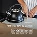 Imagen de FLORINA Hervidor de Agua  I Tetera de Acero Inoxidable JACOB I Silbato con Mango de Bakelita I Silbido Automático I Tetera para Té y Café I Apta para Todo Tipo de Cocinas I Color: Negro