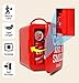 Coca-Cola Mini Fridge, 6-Can Portable AC/DC Thermoelectric Cooler & Warmer, Compact Dorm Fridge for Skincare, Office Desk, Car, RV, Countertop Beverage Storage, Retro Novelty Refrigerator