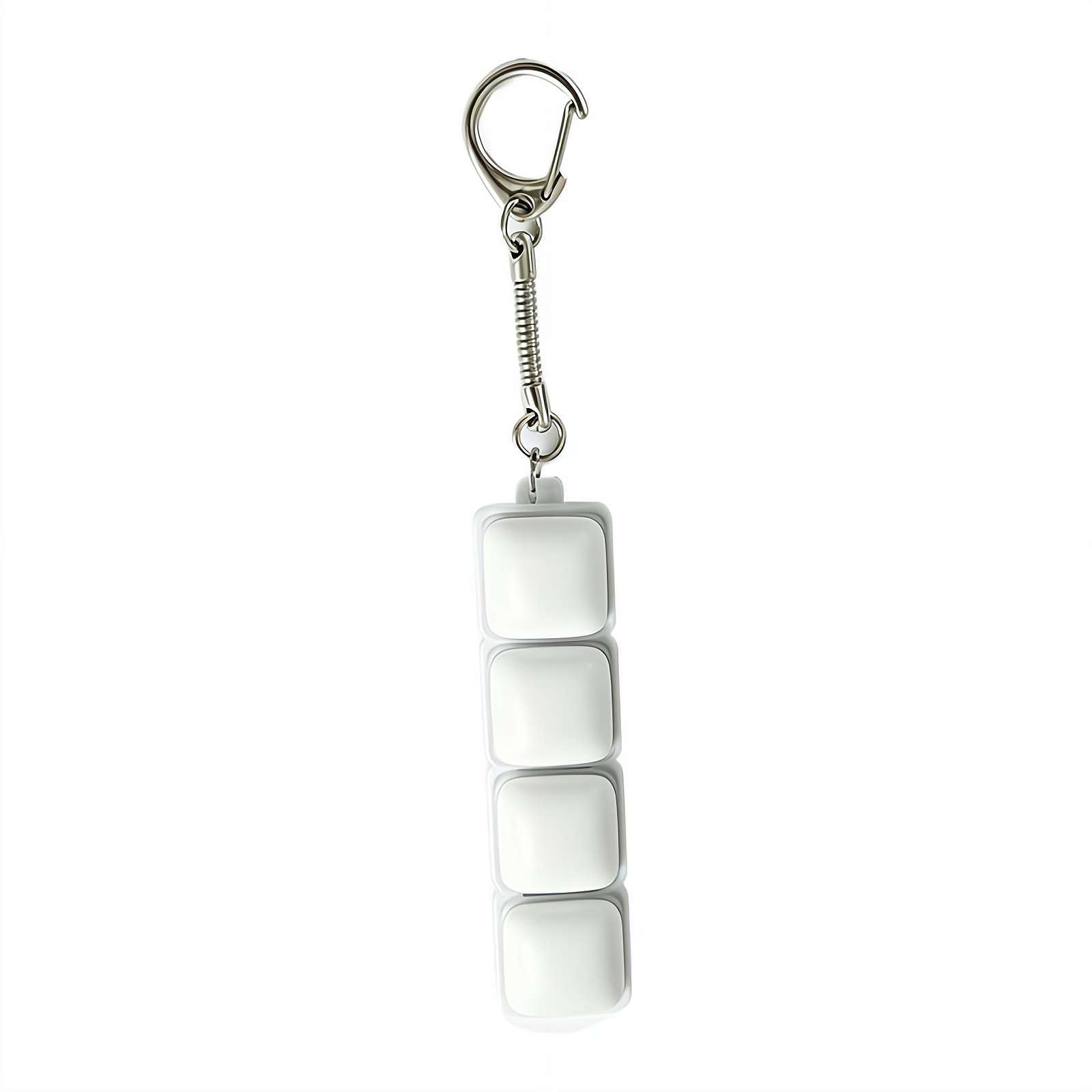 Creamy Keyboard Fidget, Steamed Bun Shape Led Keyboard Finger Fidget Clicker Keychain Bag Charm Anxiety Stress Relief Keyring With Crisp Sound, Sensory Toys at Office School And Home (4-keys)