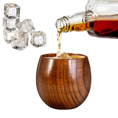 Sour Jujube Verre à bourbon en bois, tasse à whisky en bois pour bière artisanale, cadeau pour homme (Style B)