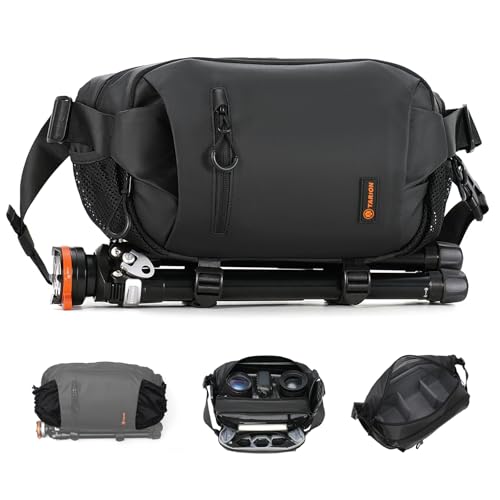 TARION Kameratasche Sling Herren Fototasche: 2-in-1 Sling Tasche Kamera Umhängetasche Klein Spiegelreflex Schutertasche Kompakt für DSLR SLR Objektive Stativ Zubehör Xprober