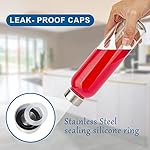 18 oz Glass Juice Bottles with Lids and Silicone Sleeve, 6 Pack Reusable Clear Glass Water Bottles with Stainless Steel Cap for Juicing, Refrigerator,100% Leak Proof, BPA Free Drinking Bottle - Image 2