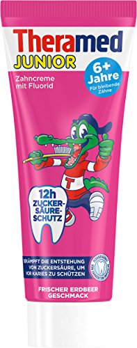 Theramed Zahncreme Junior Erdbeer, 6er Pack (6 x 75 ml)