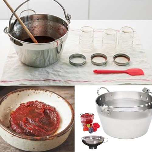 Large Stainless Steel Jam Pan with Funnel 4.5L 9L Preserving Pot for Homemade Jam Chutney & Marmalade Side Handle for Easy Pouring - Image 8