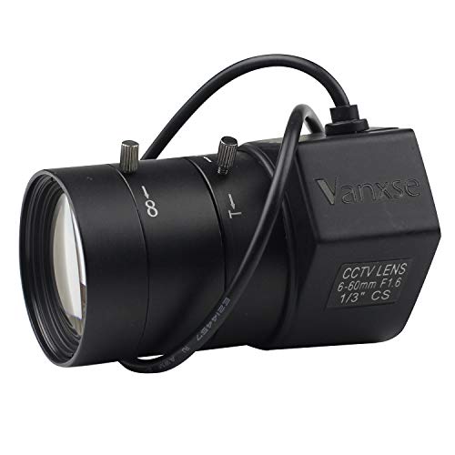 Vanxse 6-60mm 1/3 Auto-iris Varifocal Lens Cs-Mount Dc Drive 1/3 Inch F1.6 for Box CCTV Security Camera Network IP Camera - Thumbnail 4