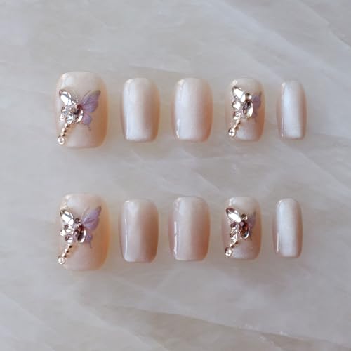 [GLORS] Purely Handmade Short Press On Nails | SCSbutterfly - Art...